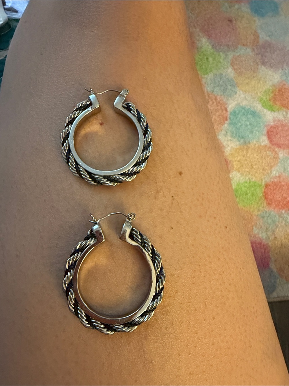 Silver-Tone Twisted Rope Hoop Earrings - Women Jewelry